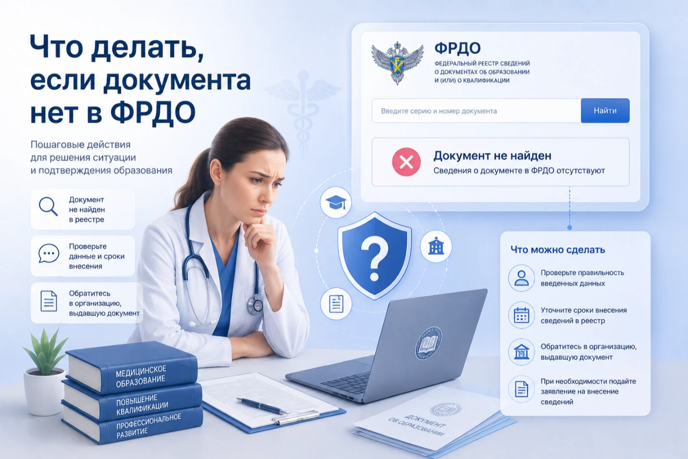что делать если документа нет в реестре ФРДО